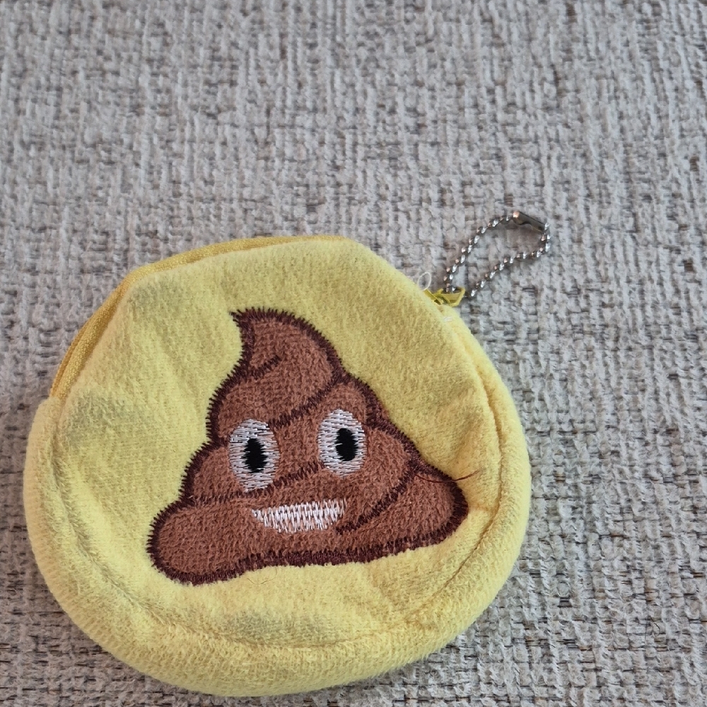 Yellow Poop Emoji Coin Purse for Kids